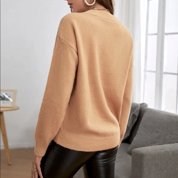 V-Neck Drop Shoulder Sweater - Picture 2 of 3